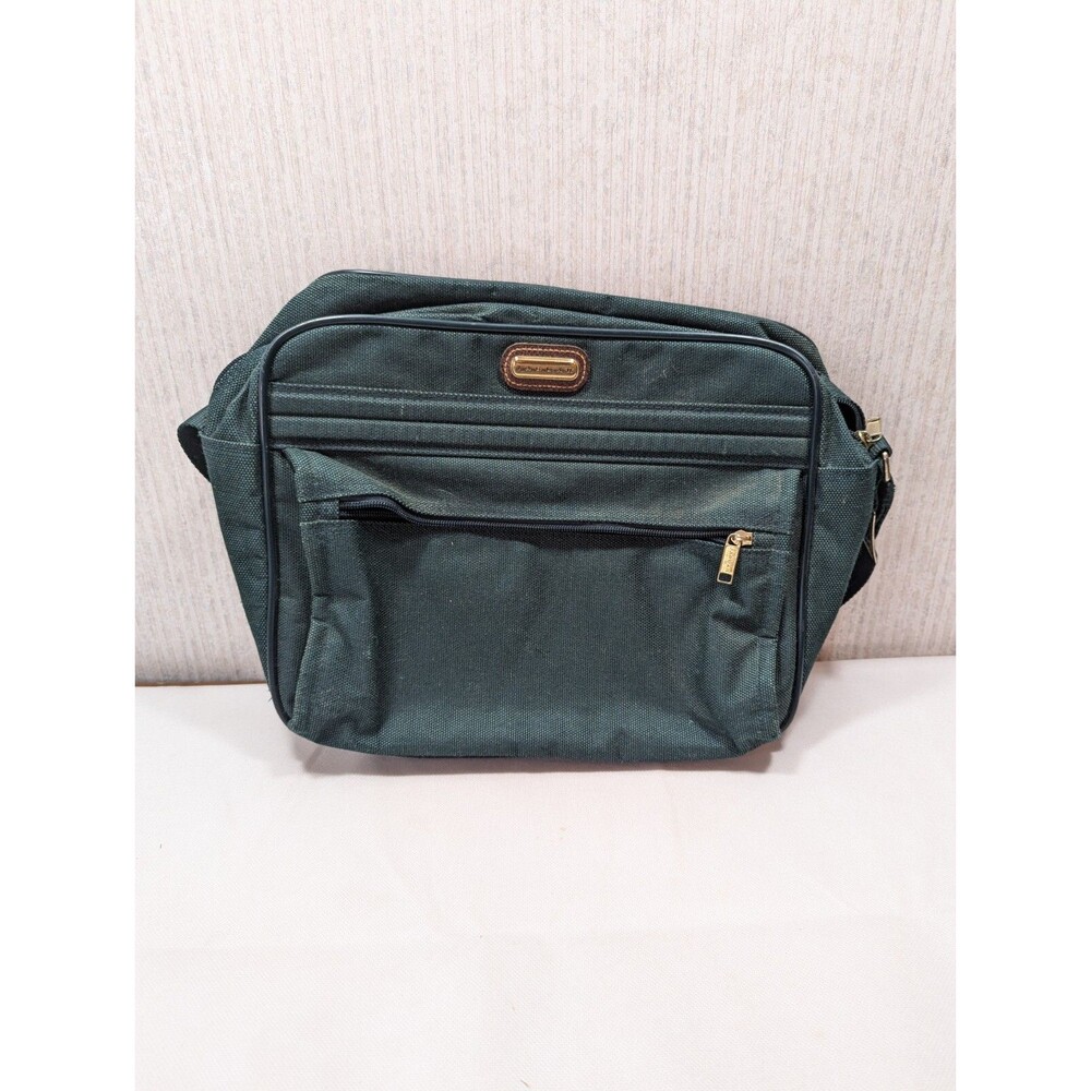 Vintage JAGUAR Travel Bag Carry On Shoulder Strap Luggage Zipper Green